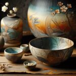 Los colores y texturas característicos de la cerámica y porcelana estilo Wabi Sabi